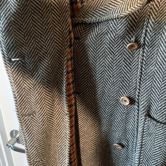 UNITED COLORS OF BENETTON Vintage Brown Houndstooth Jacket - Size 46 (Medium) - Picture 13 of 16